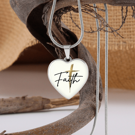 Faith Cross Gold Christian Heart Necklace | Luxury Pendant Gift