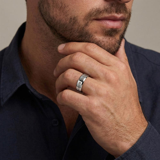 Endurance Cross Engraved Men's Ring – Christian Gift for Men
