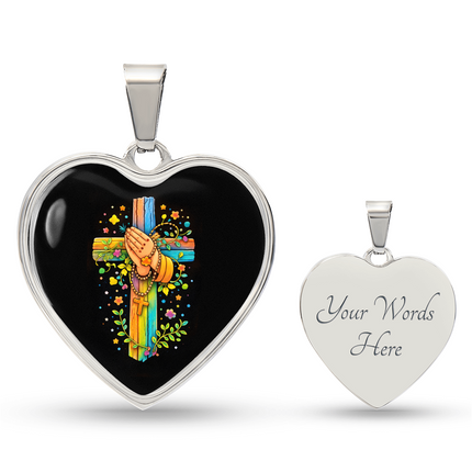 Praying Hands Heart Necklace – Christian Gift for Kids
