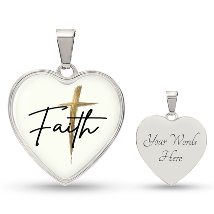 Faith Cross Gold Christian Heart Necklace | Luxury Pendant Gift