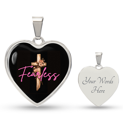 Inspiring Heart Cross Graphic Heart Necklace – Christian Gift for Women