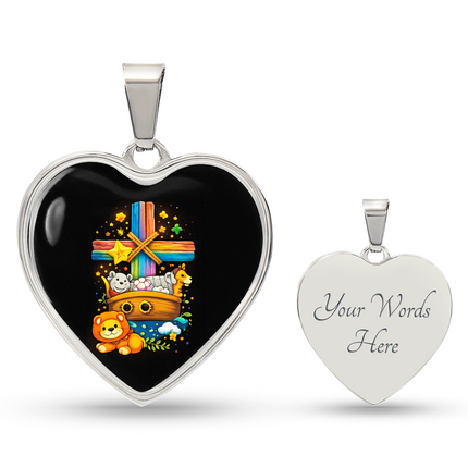 Noah's Ark Heart Necklace – Christian Gift for Kids