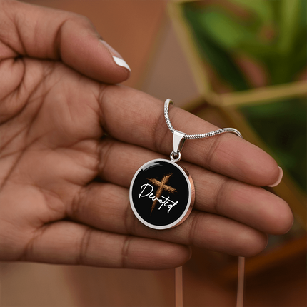 Devoted Cross Circle Pendant Necklace – Christian Gift for Men