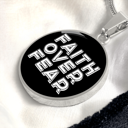 Faith Over Fear Graphic Circle Necklace – Christian Gift