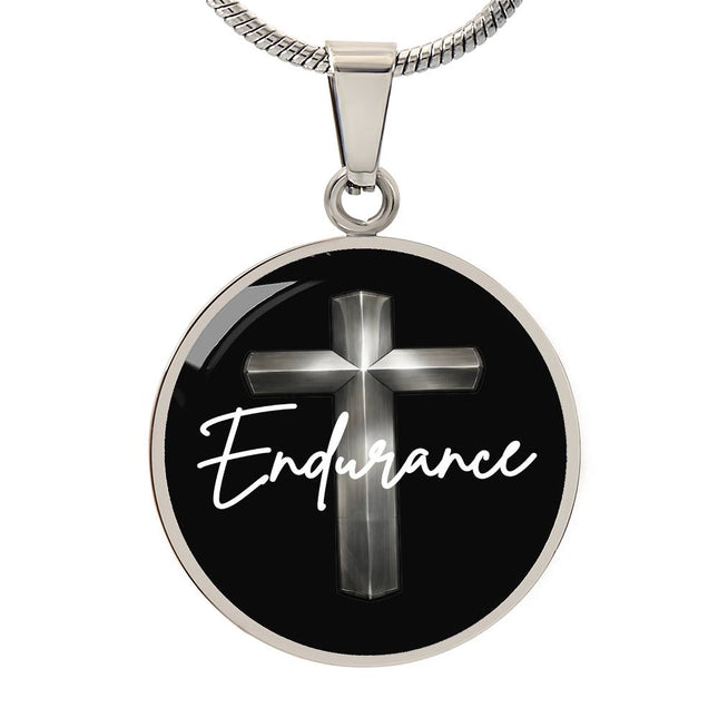 Endurance Cross Circle Pendant Necklace – Christian Gift for Men