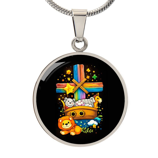 Noah's Ark Circle Necklace – Christian Gift for Kids