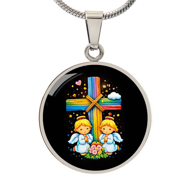 Praying Angels Circle Necklace (Gift Edition) – Christian Gift for Kids