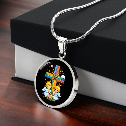 Praying Angels Circle Necklace (Gift Edition) – Christian Gift for Kids