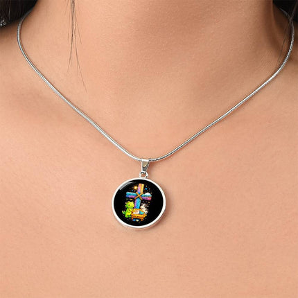 Nativity Manger Circle Necklace – Christian Gift for Kids