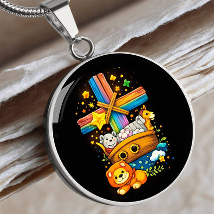 Noah's Ark Circle Necklace – Christian Gift for Kids