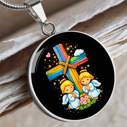 Praying Angels Circle Necklace (Gift Edition) – Christian Gift for Kids