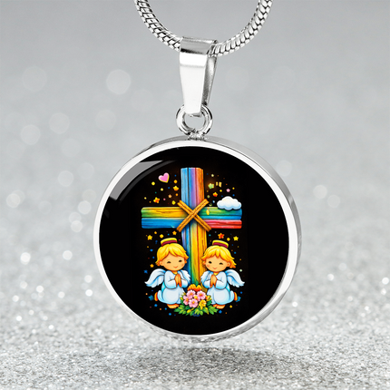 Praying Angels Circle Necklace (Gift Edition) – Christian Gift for Kids