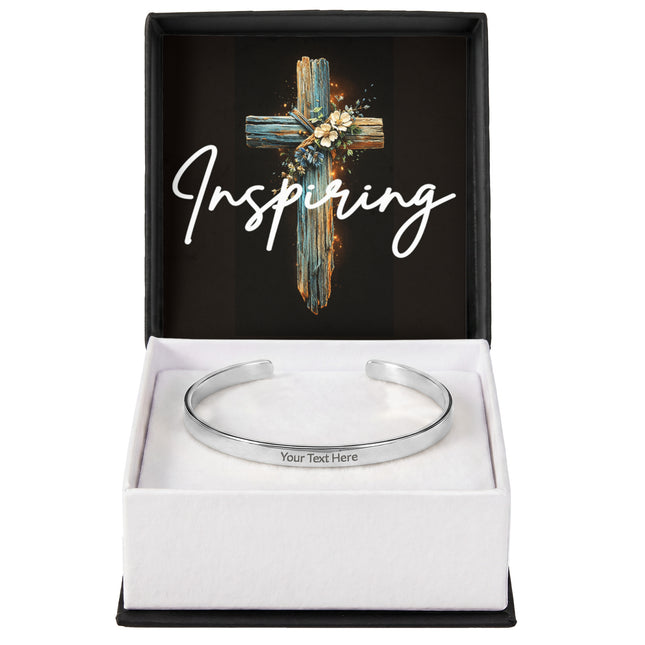 Inspiring | Christian Engraved Cuff Bracelet | Gift for Her