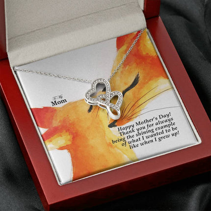 PJC-Mother-15 | Christian Heart-to-Heart Pendant Necklace | Mother's Day Gift for Mom | Faith Gift