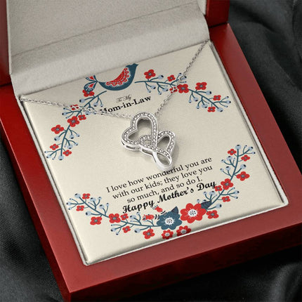 Two hearts. One love | Christian Heart-to-Heart Pendant Necklace | Mother's Day Gift for Mother-in-Law | Faith Gift