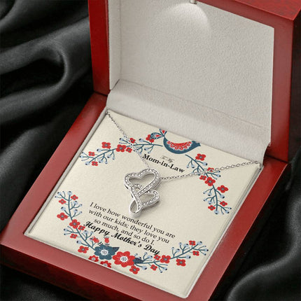 Two hearts. One love | Christian Heart-to-Heart Pendant Necklace | Mother's Day Gift for Mother-in-Law | Faith Gift