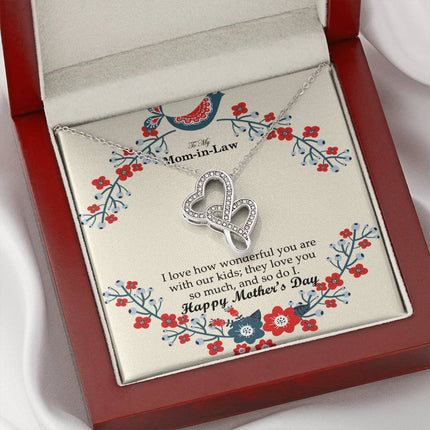 Two hearts. One love | Christian Heart-to-Heart Pendant Necklace | Mother's Day Gift for Mother-in-Law | Faith Gift