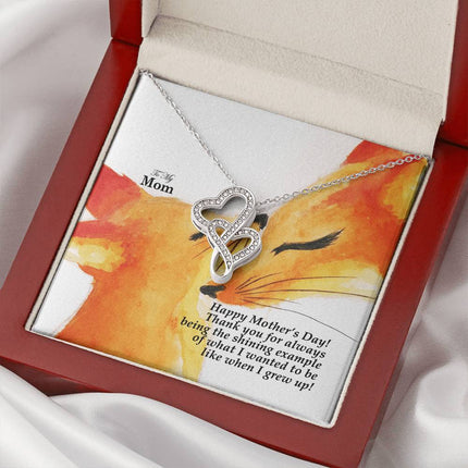 PJC-Mother-15 | Christian Heart-to-Heart Pendant Necklace | Mother's Day Gift for Mom | Faith Gift