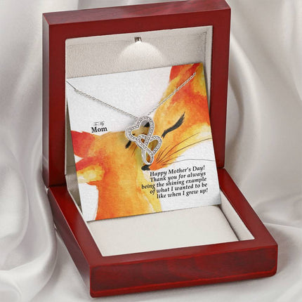 PJC-Mother-15 | Christian Heart-to-Heart Pendant Necklace | Mother's Day Gift for Mom | Faith Gift