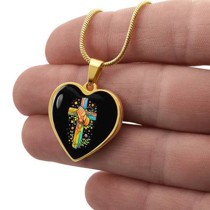 Praying Hands Heart Necklace – Christian Gift for Kids