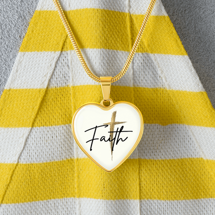 Faith Cross Gold Christian Heart Necklace | Luxury Pendant Gift