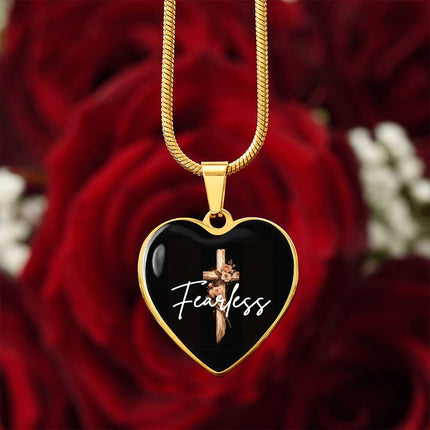 Inspiring Heart Cross Graphic Heart Necklace – Christian Gift for Women