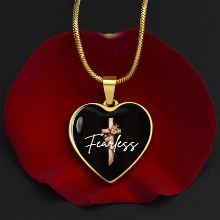 Inspiring Heart Cross Graphic Heart Necklace – Christian Gift for Women