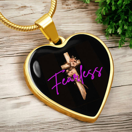 Inspiring Heart Cross Graphic Heart Necklace – Christian Gift for Women