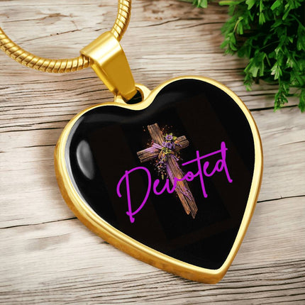 Inspiring Heart Cross Graphic Heart Necklace – Christian Gift for Women