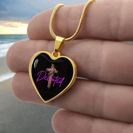Inspiring Heart Cross Graphic Heart Necklace – Christian Gift for Women