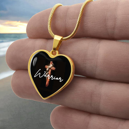 Inspiring Heart Cross Graphic Heart Necklace – Christian Gift for Women