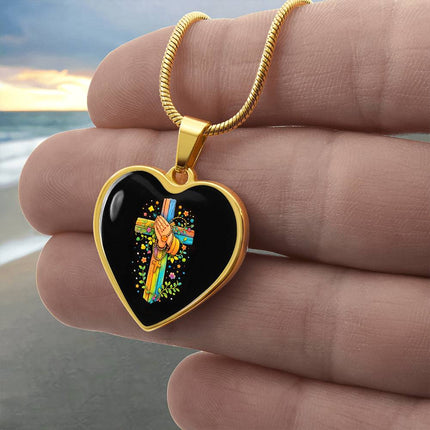 Praying Hands Heart Necklace – Christian Gift for Kids