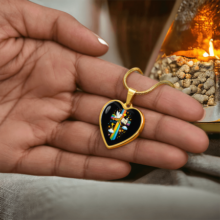Dove & Holy Bible Heart Necklace – Christian Gift for Kids