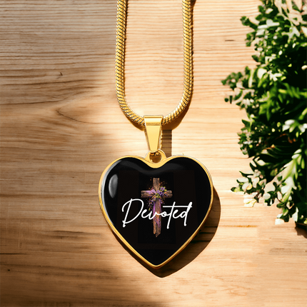 Inspiring Heart Cross Graphic Heart Necklace – Christian Gift for Women