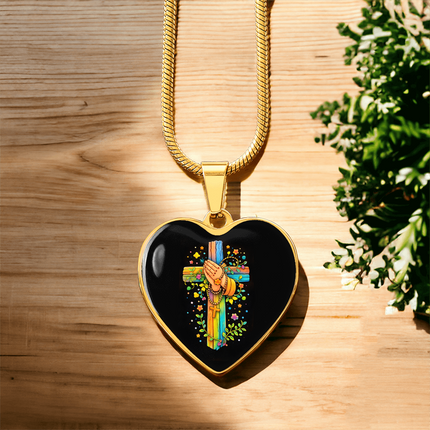 Praying Hands Heart Necklace – Christian Gift for Kids
