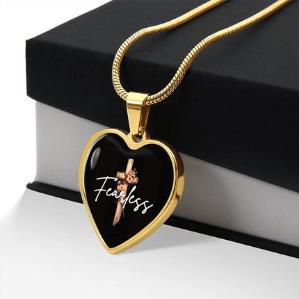 Inspiring Heart Cross Graphic Heart Necklace – Christian Gift for Women