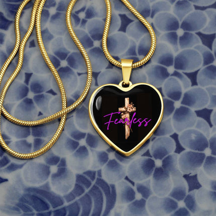 Inspiring Heart Cross Graphic Heart Necklace – Christian Gift for Women