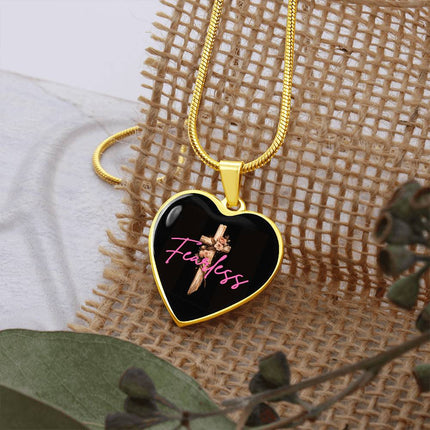 Inspiring Heart Cross Graphic Heart Necklace – Christian Gift for Women