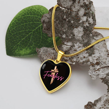 Inspiring Heart Cross Graphic Heart Necklace – Christian Gift for Women