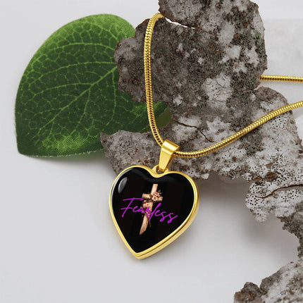 Inspiring Heart Cross Graphic Heart Necklace – Christian Gift for Women