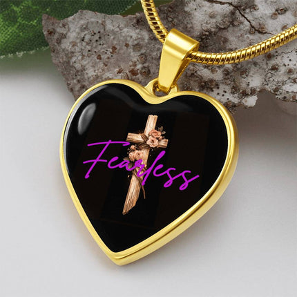 Inspiring Heart Cross Graphic Heart Necklace – Christian Gift for Women