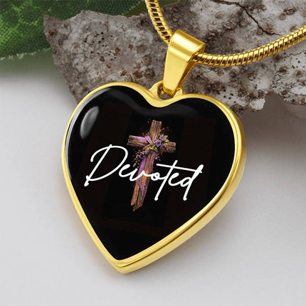 Inspiring Heart Cross Graphic Heart Necklace – Christian Gift for Women