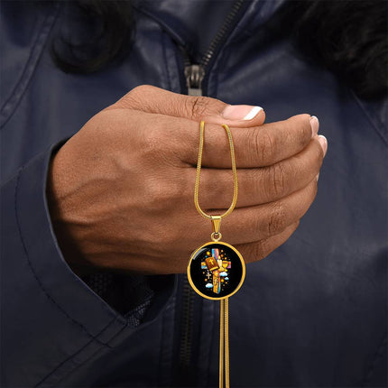 Holy Bible & Chalice Circle Necklace – Christian Gift for Kids