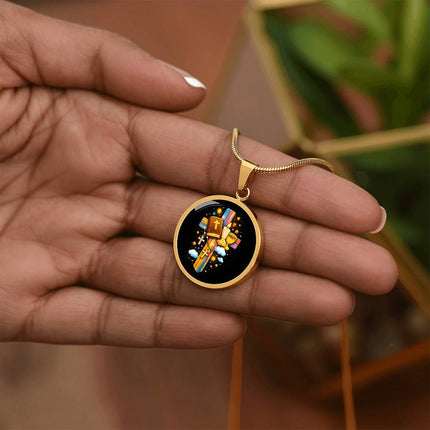 Holy Bible & Chalice Circle Necklace – Christian Gift for Kids