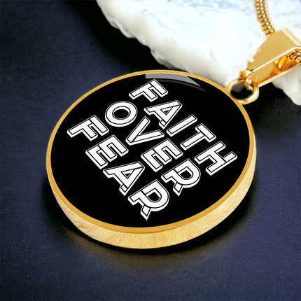 Faith Over Fear Graphic Circle Necklace – Christian Gift
