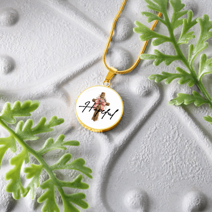 Hopeful Flower Cross Christian Circle Necklace | Mother's Day Gift for Mom | Faith Gift