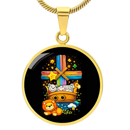 Noah's Ark Circle Necklace – Christian Gift for Kids