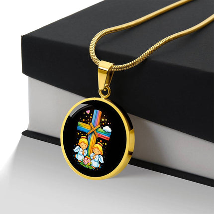 Praying Angels Circle Necklace (Gift Edition) – Christian Gift for Kids
