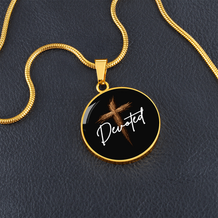 Devoted Cross Circle Pendant Necklace – Christian Gift for Men