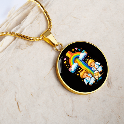 Angels & Lamb Circle Necklace – Christian Gift for Kids